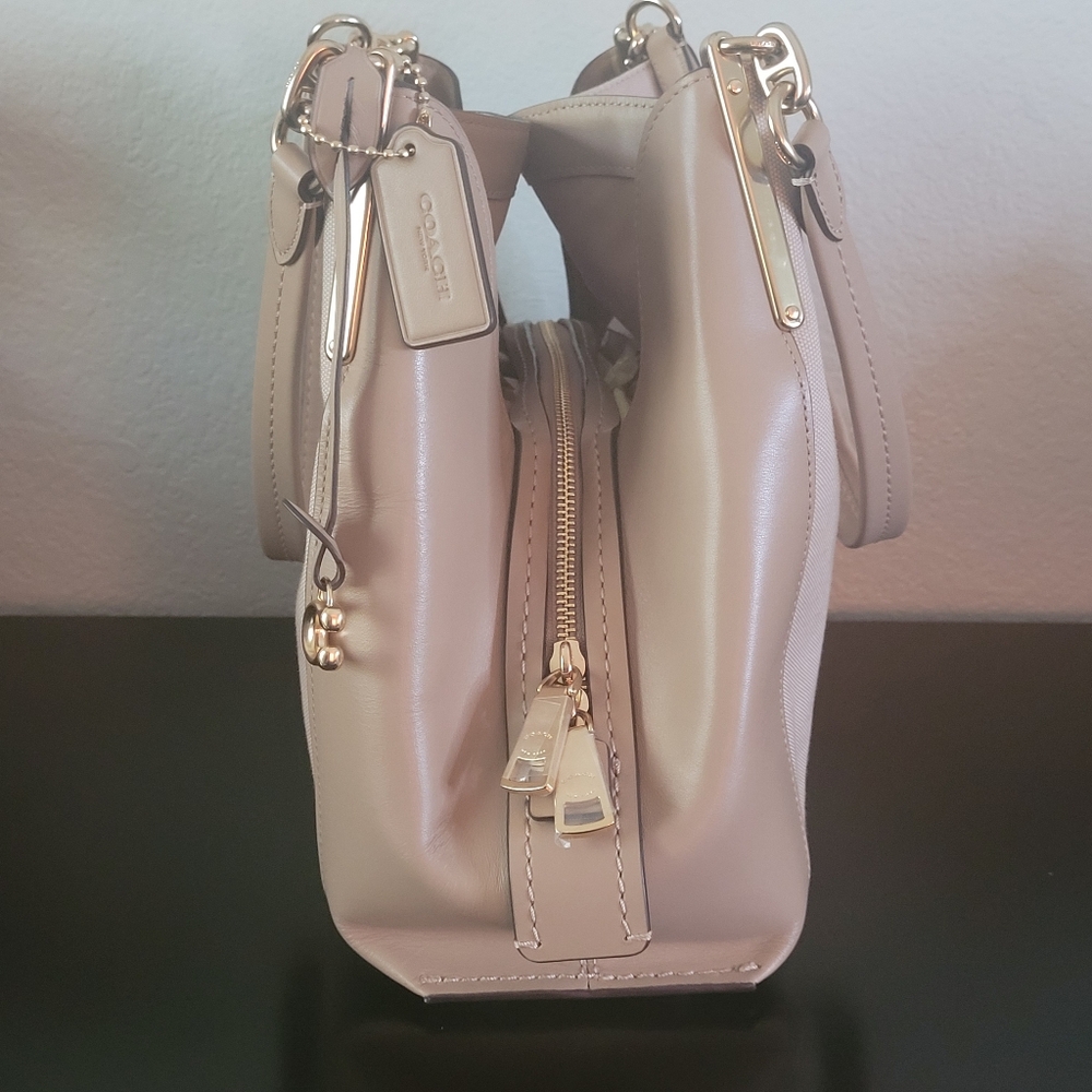 COACH Dalton 31 Horse and Carriage Jacquard Shoulder Bag Chalk - Picture 4 of 15